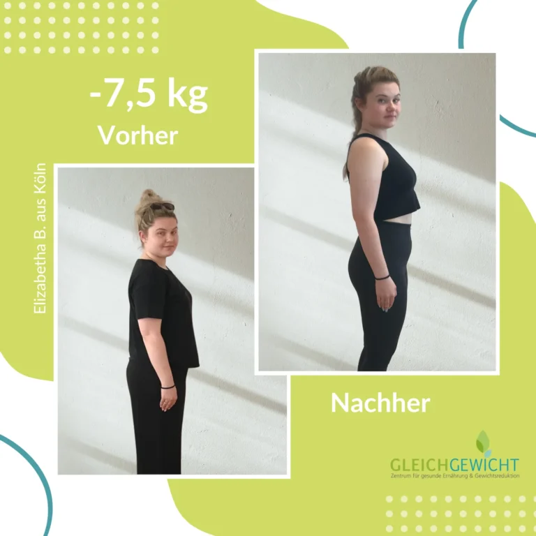 Vorher-Nachher-Gewichtsverlust -7,5 kg