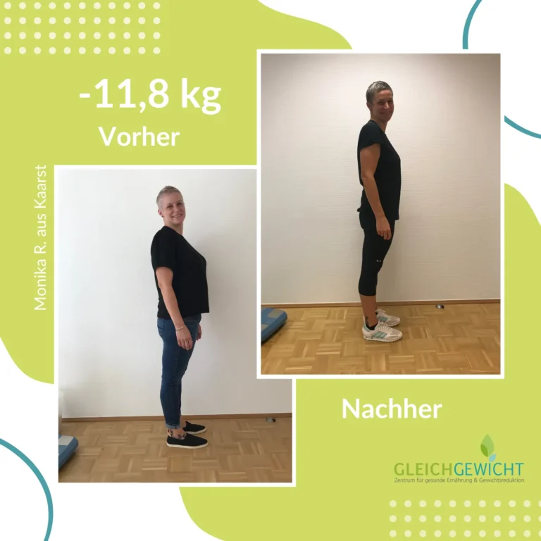 Vorher-Nachher-Fotos einer erfolgreichen Gewichtsreduktion.